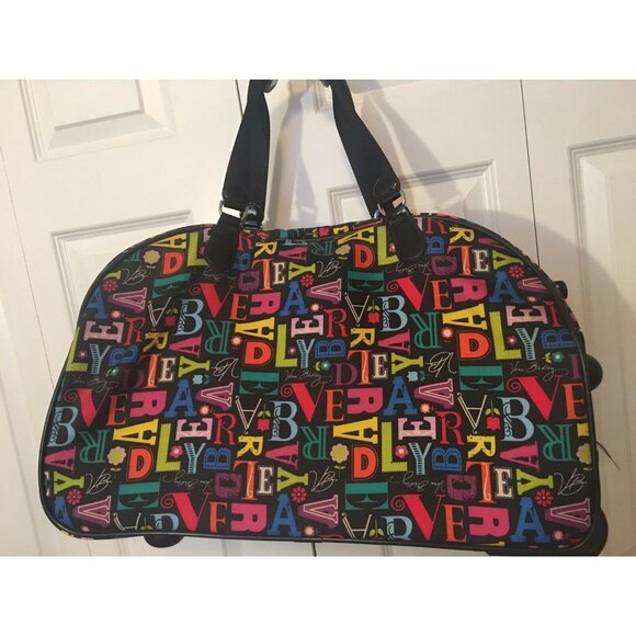 Vera Bradley Rolling From A To Vera Duffel Carry On Travel Luggage‎ Suitcase - Picture 4 of 11